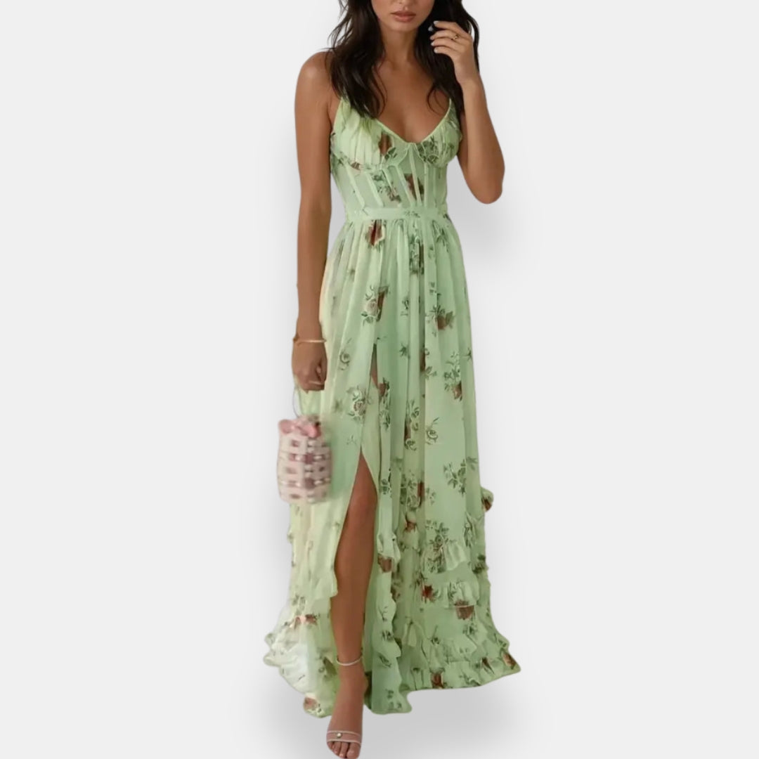 Vestido Celestia | Maxi Encaje con Abertura