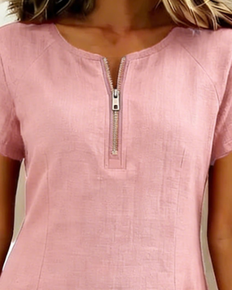 Vestido Elenya | Casual con Cremallera y Bolsillos
