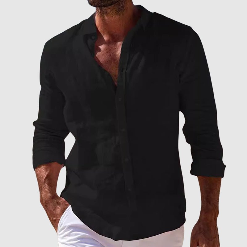 Camisa Lior | Lino Premium de Cuello Mao