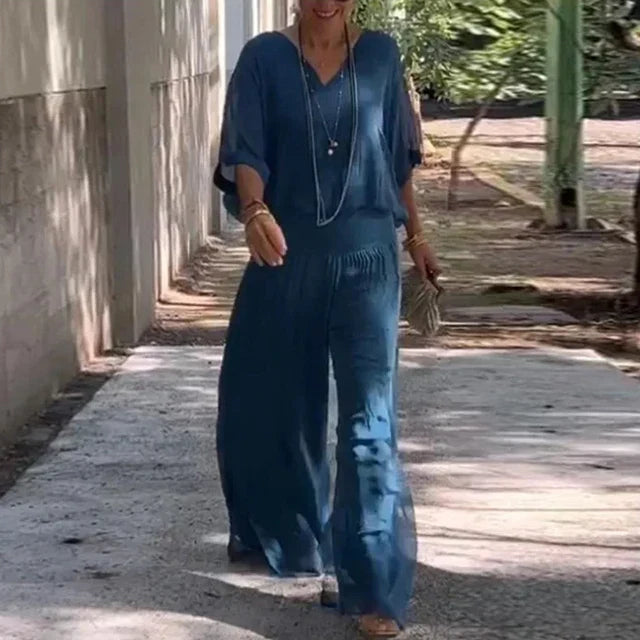 Conjunto Lysara | Blusa Fluida y Pantalón Palazzo