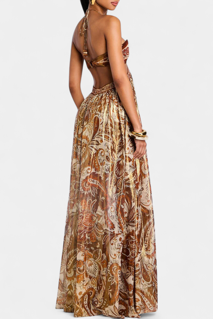 Vestido Zafira | Maxi Bandeau Estampado Boho