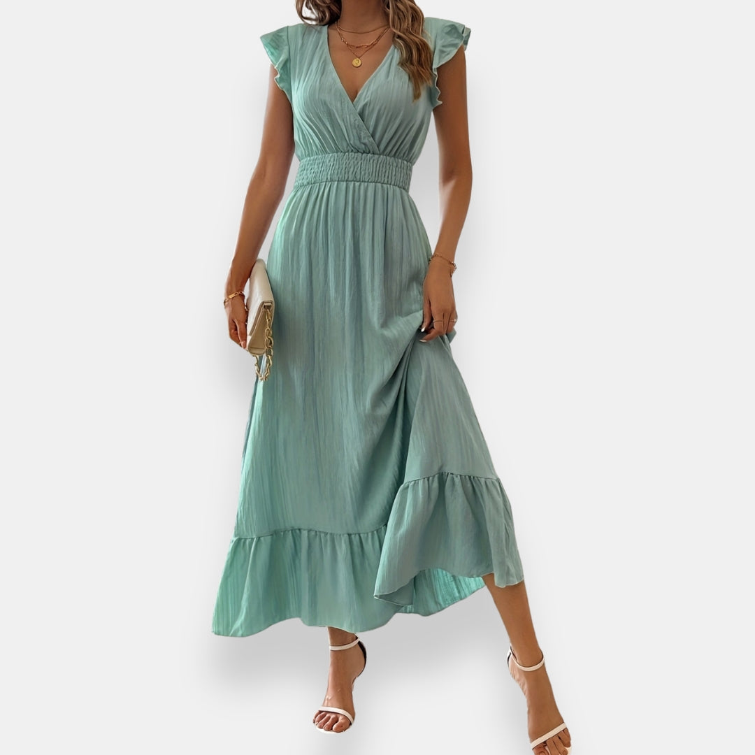 Vestido Elyra | Maxi Cruzado de Volantes