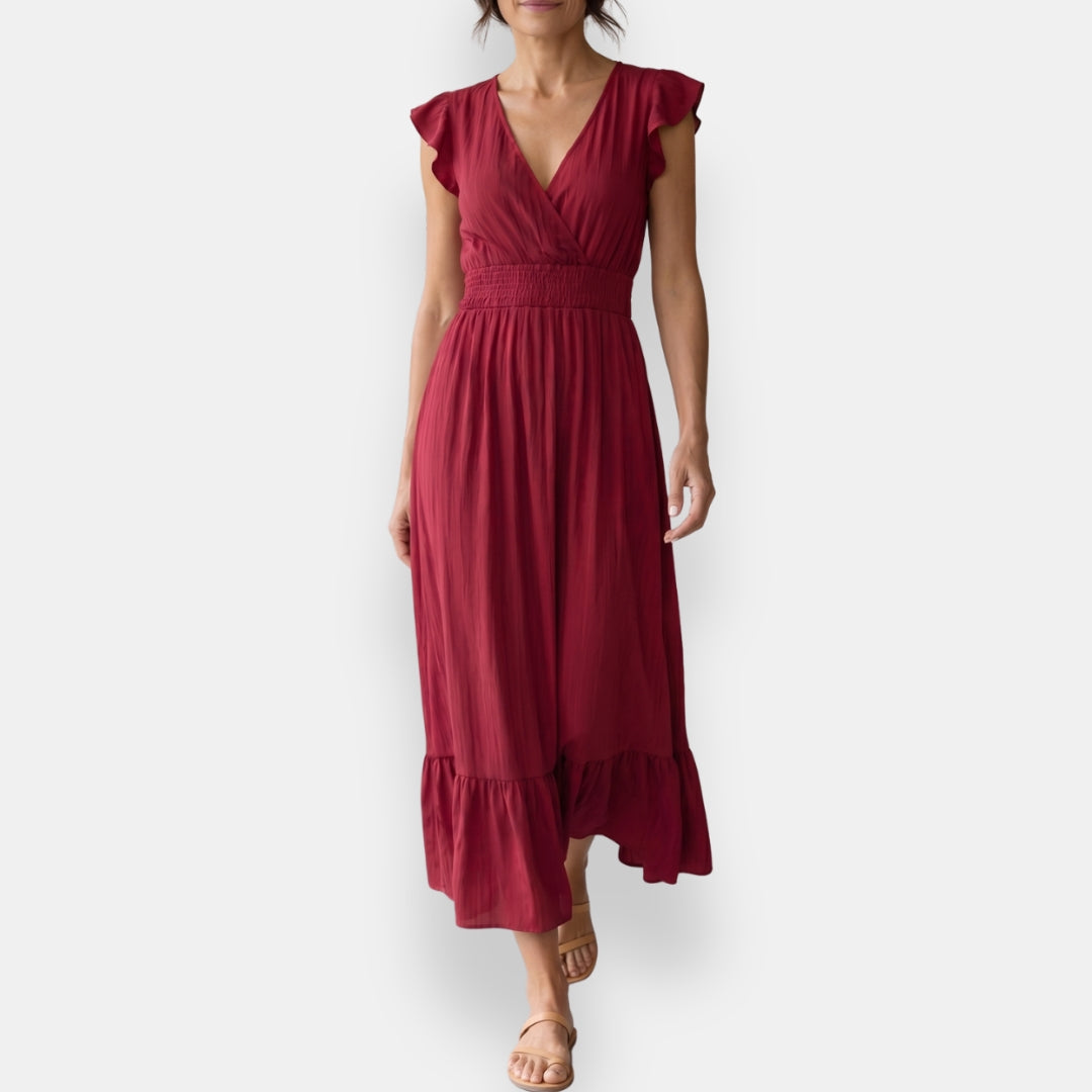 Vestido Elyra | Maxi Cruzado de Volantes