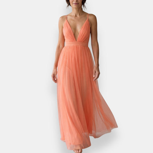 Vestido Coralie | Maxi Escote Plisado