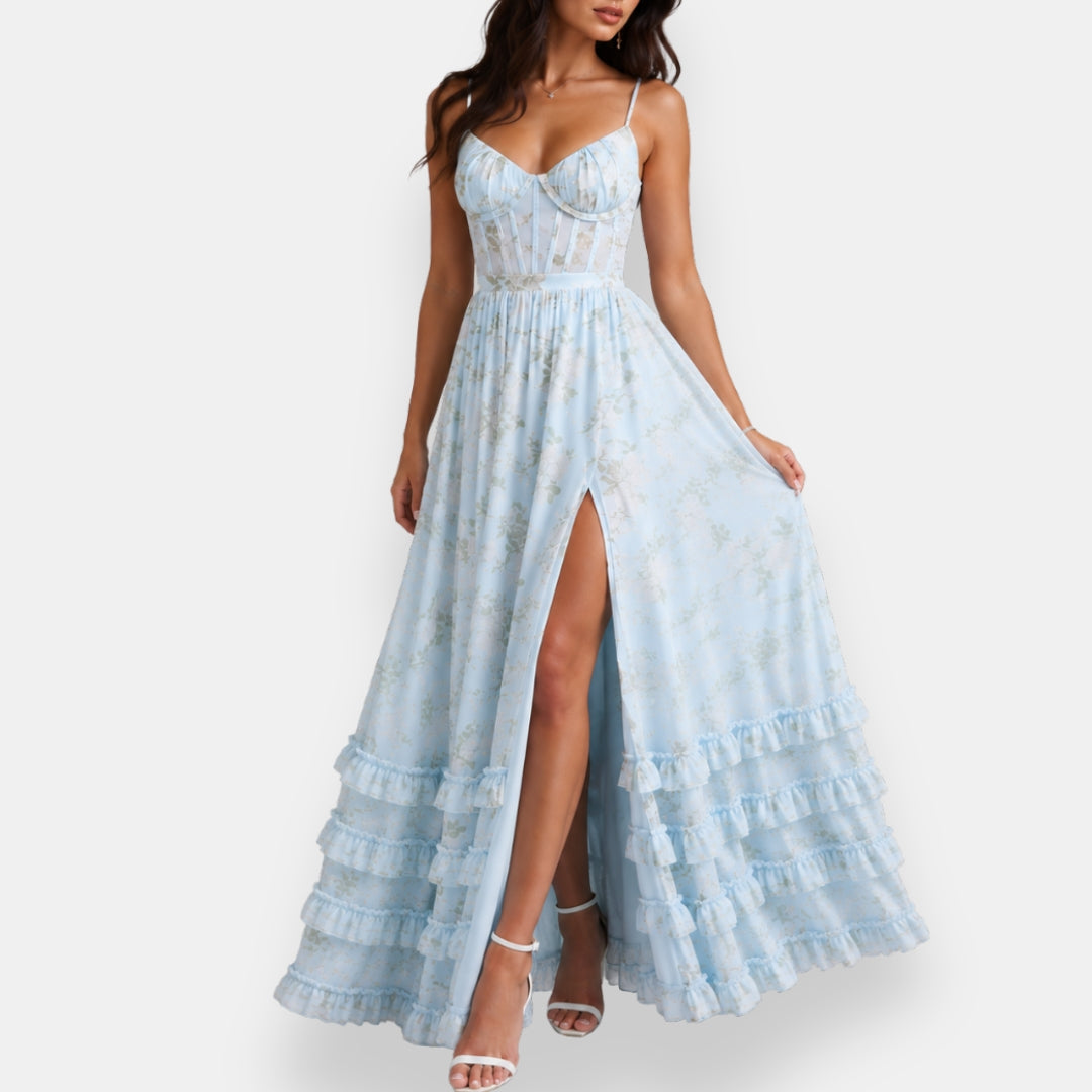 Vestido Celestia | Maxi Encaje con Abertura
