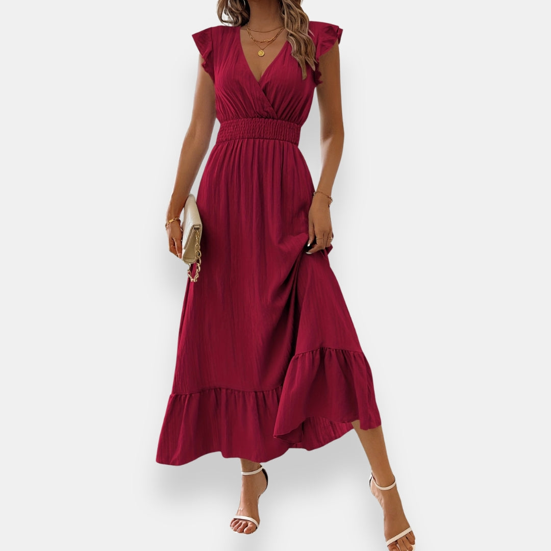 Vestido Elyra | Maxi Cruzado de Volantes