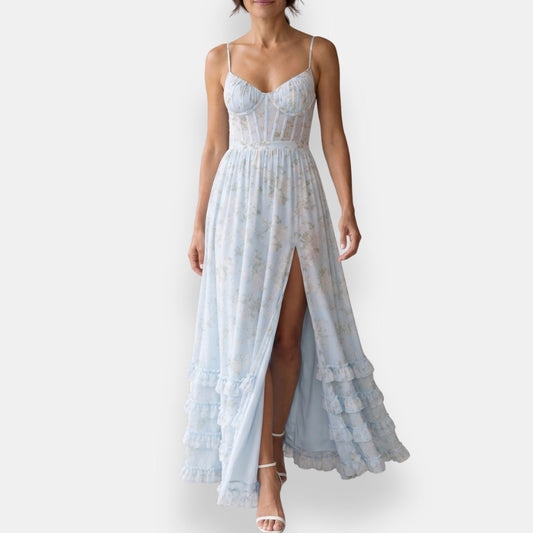 Vestido Celestia | Maxi Encaje con Abertura