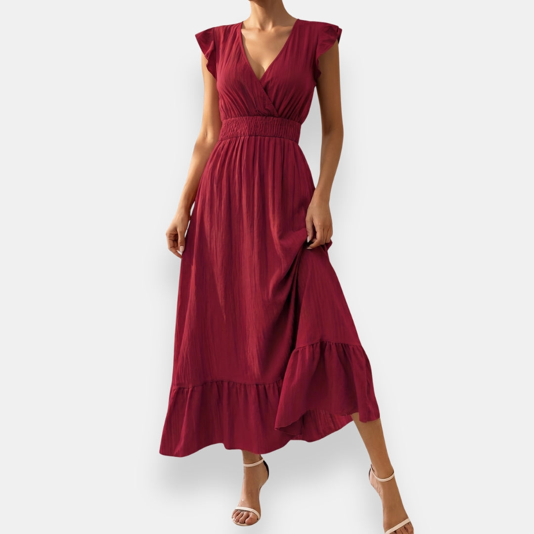 Vestido Elyra | Maxi Cruzado de Volantes