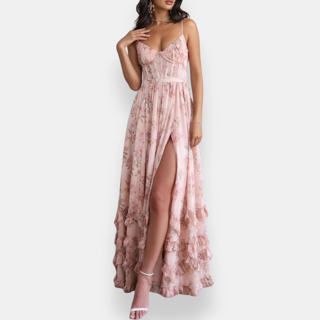 Vestido Celestia | Maxi Encaje con Abertura