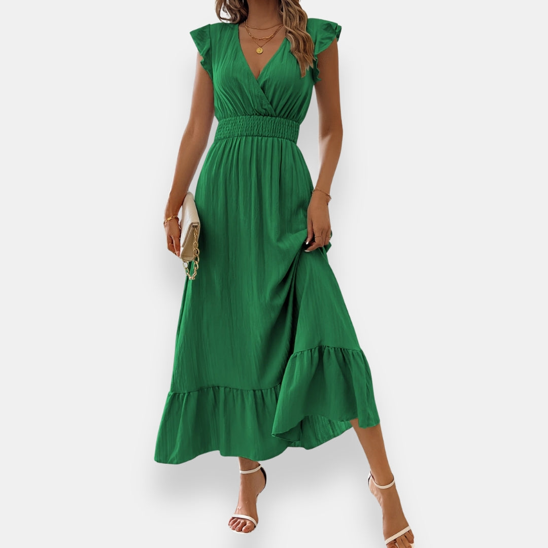 Vestido Elyra | Maxi Cruzado de Volantes