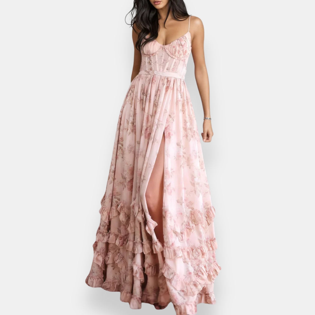 Vestido Celestia | Maxi Encaje con Abertura
