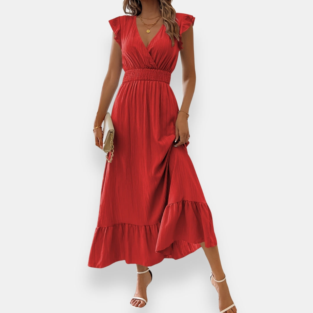 Vestido Elyra | Maxi Cruzado de Volantes