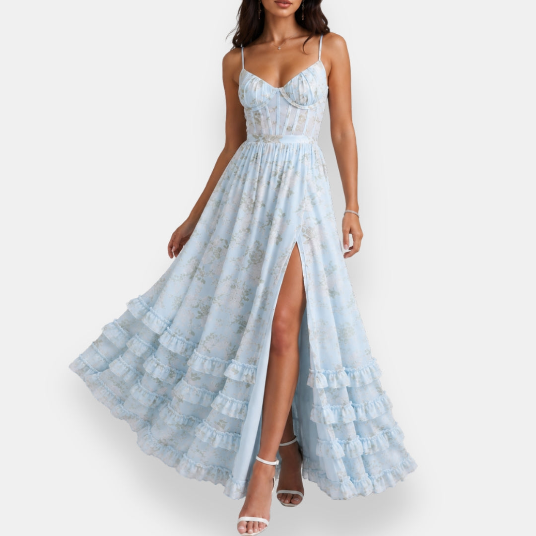 Vestido Celestia | Maxi Encaje con Abertura