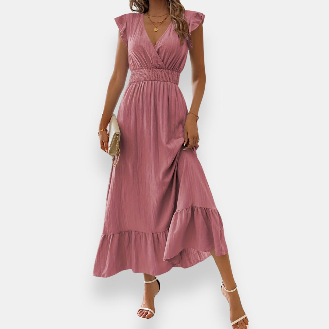 Vestido Elyra | Maxi Cruzado de Volantes