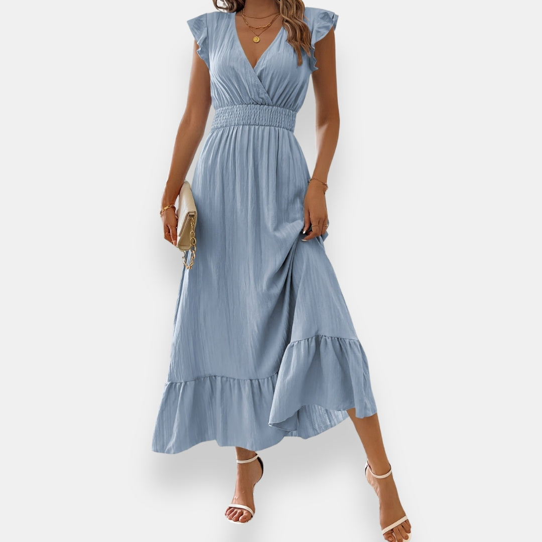 Vestido Elyra | Maxi Cruzado de Volantes