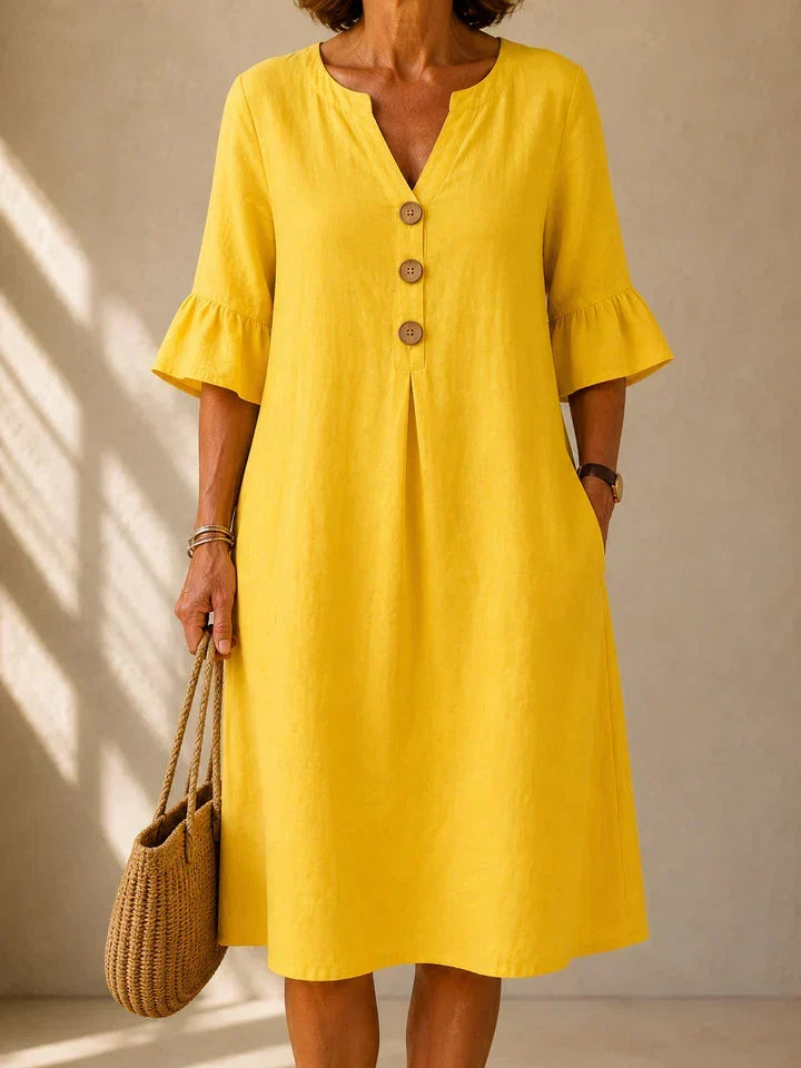 DELACROIX | Robe Boutonnée Pli Creux Charlotte