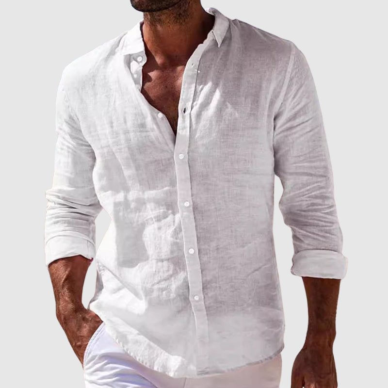 Camisa Lior | Lino Premium de Cuello Mao