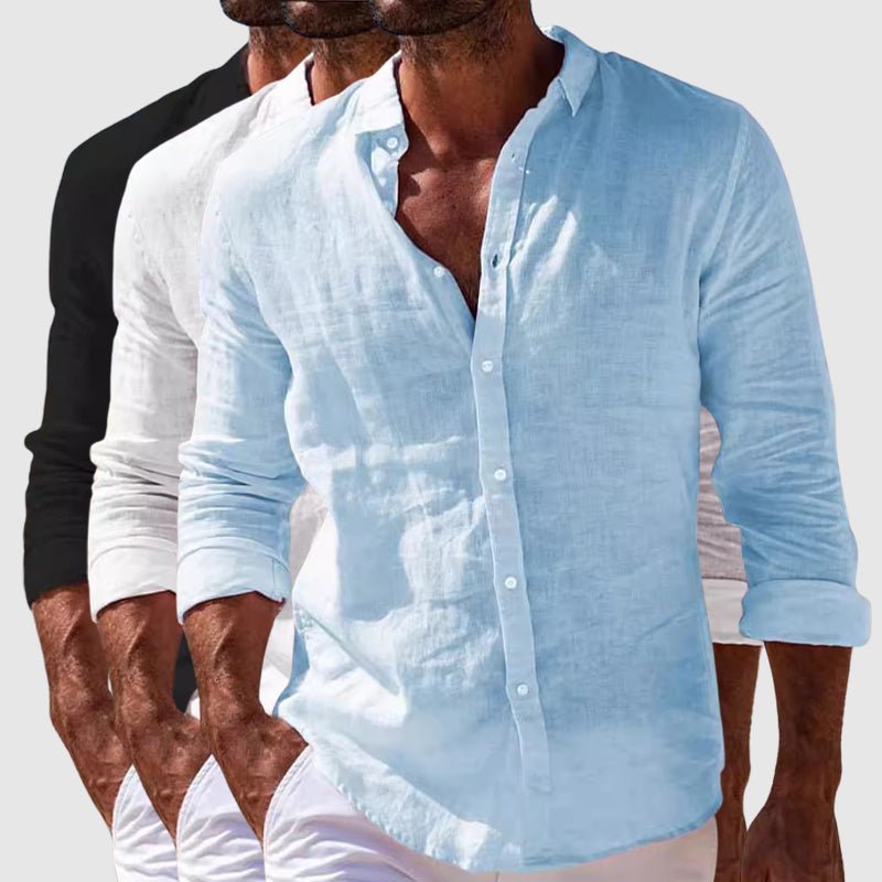 Camisa Lior | Lino Premium de Cuello Mao