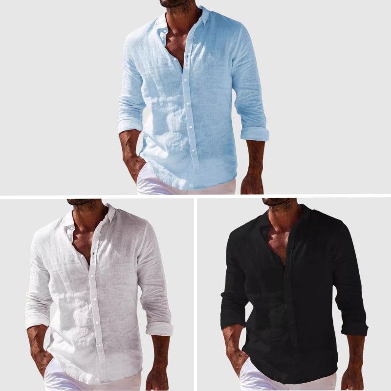 Camisa Lior | Lino Premium de Cuello Mao