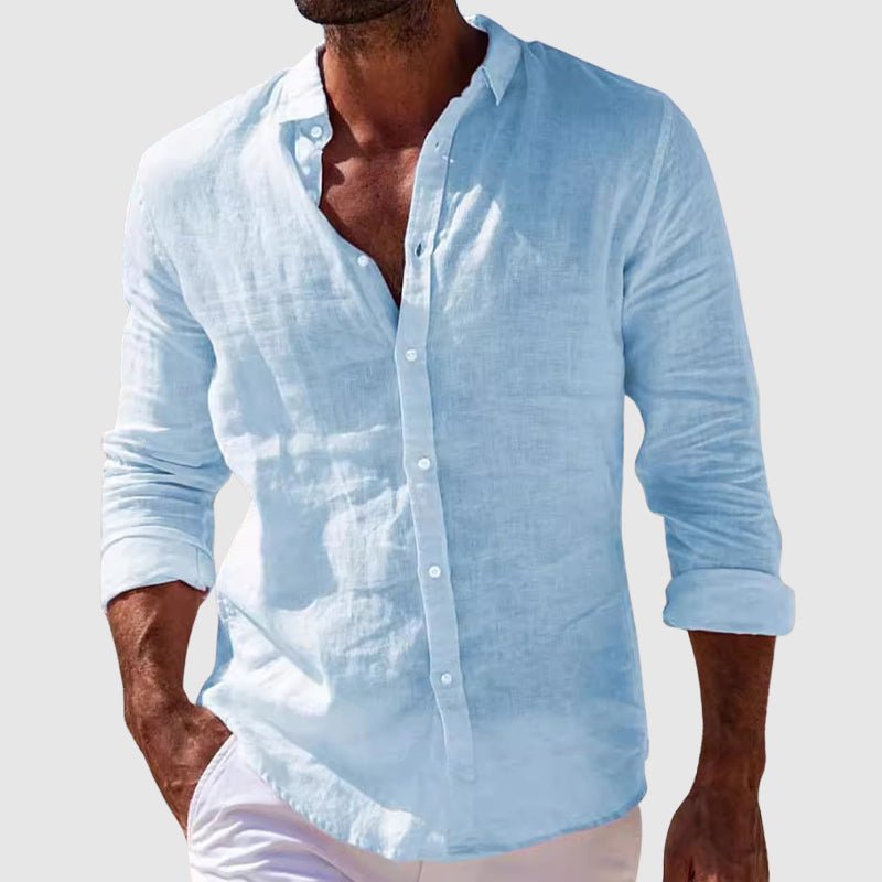 Camisa Lior | Lino Premium de Cuello Mao