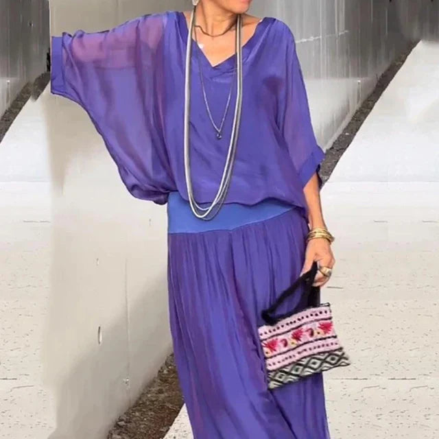 Conjunto Lysara | Blusa Fluida y Pantalón Palazzo