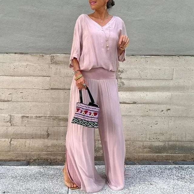 Conjunto Lysara | Blusa Fluida y Pantalón Palazzo