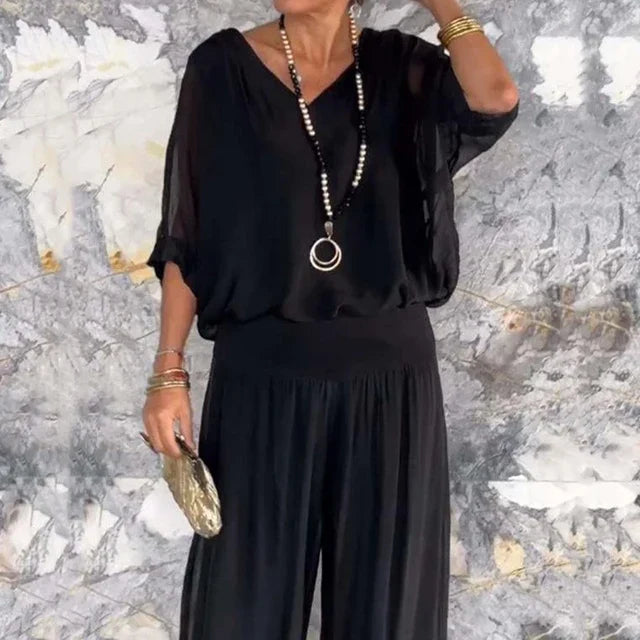 Conjunto Lysara | Blusa Fluida y Pantalón Palazzo