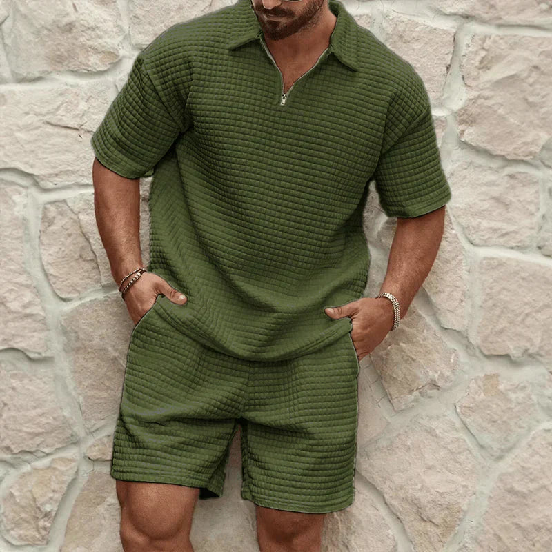Conjunto Orvian | Polo Texturizado + Bermudas Premium