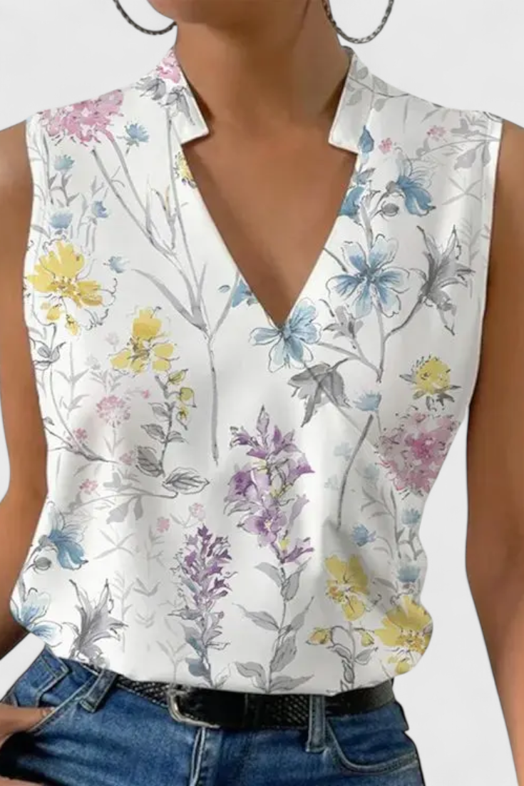 Blusa Éline | Cruzada Satinada sin Mangas
