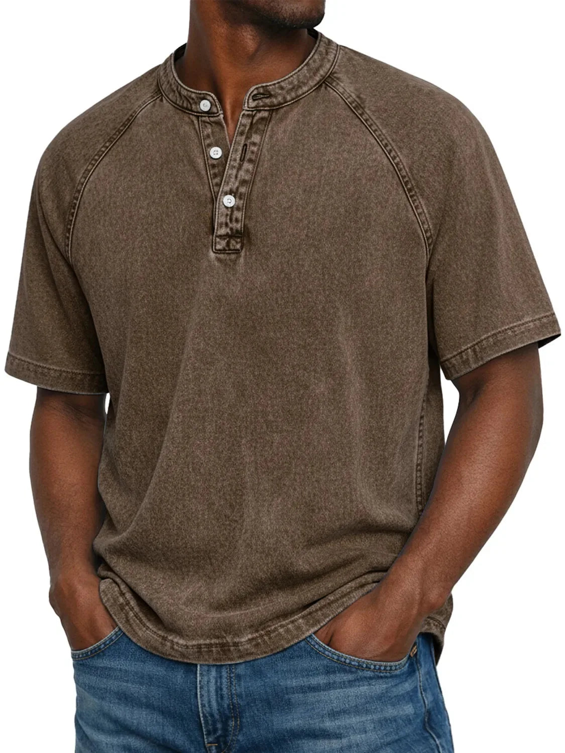 Camiseta Ryden | Henley Vintage Lavada