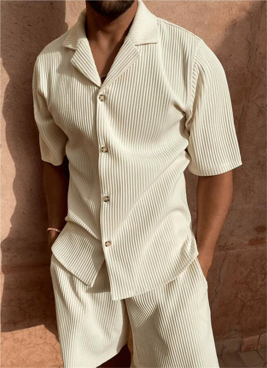 Conjunto Auren | Camisa Plisada + Bermudas Premium