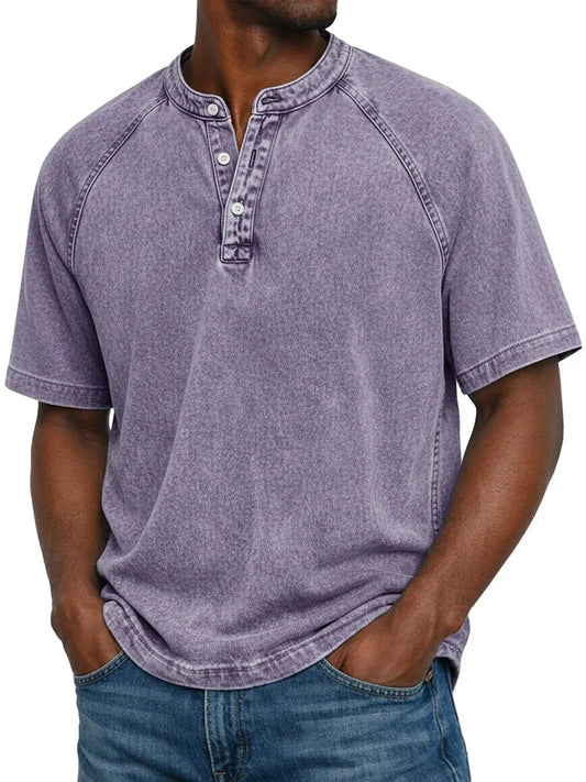 Camiseta Ryden | Henley Vintage Lavada
