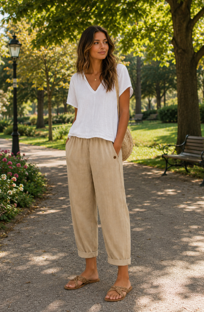 Pantalón Riviera | Lino Cómodo para Mujer