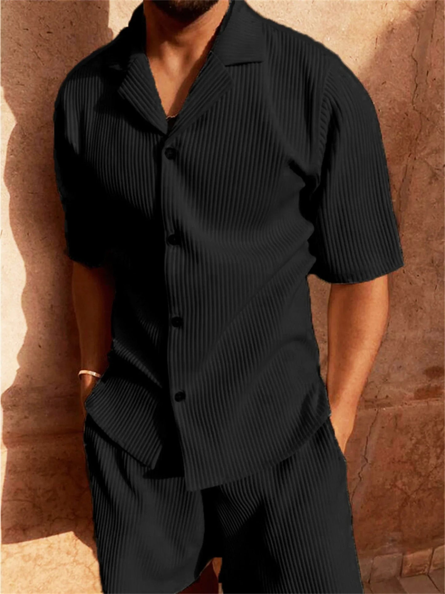 Conjunto Auren | Camisa Plisada + Bermudas Premium