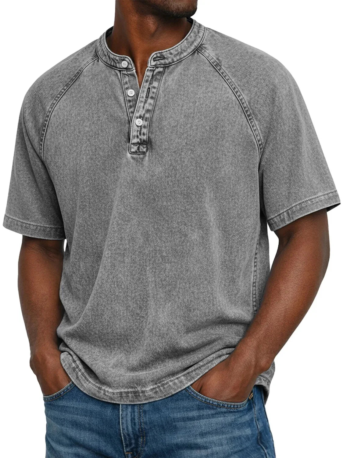 Camiseta Ryden | Henley Vintage Lavada