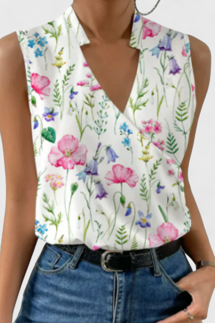 Blusa Éline | Cruzada Satinada sin Mangas