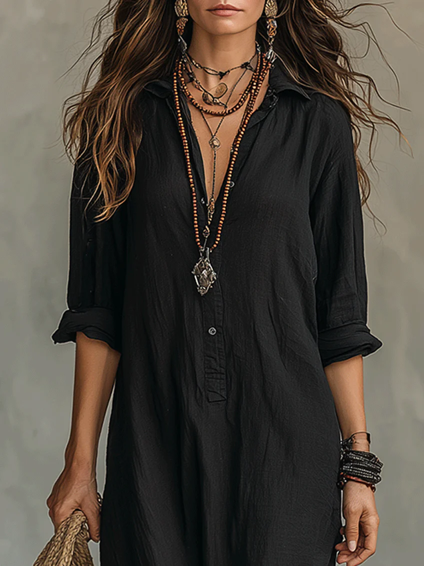 Vestido Noëlia | Maxi Camisero Boho