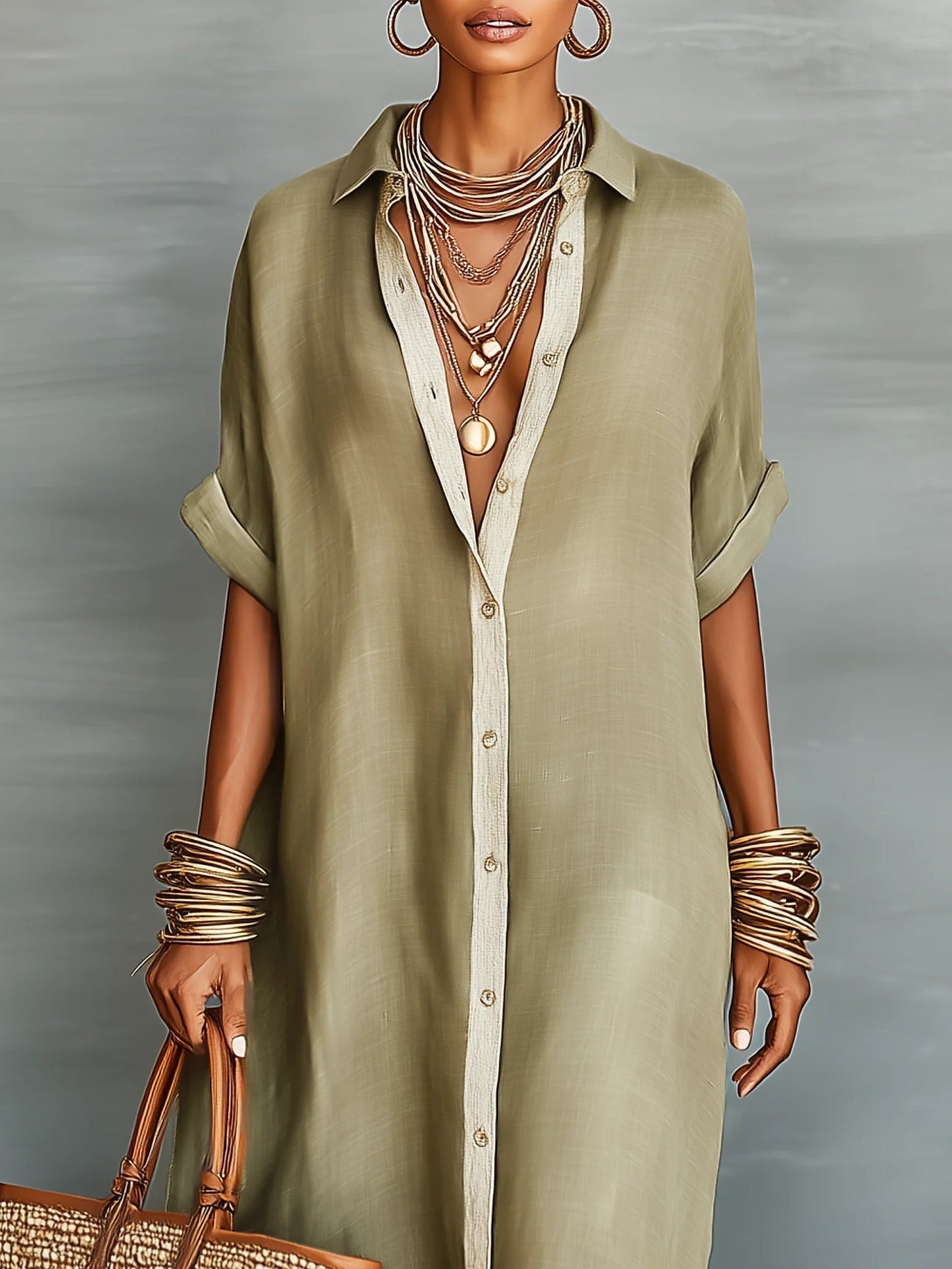 Vestido Elaris | Camisero Maxi de Lino
