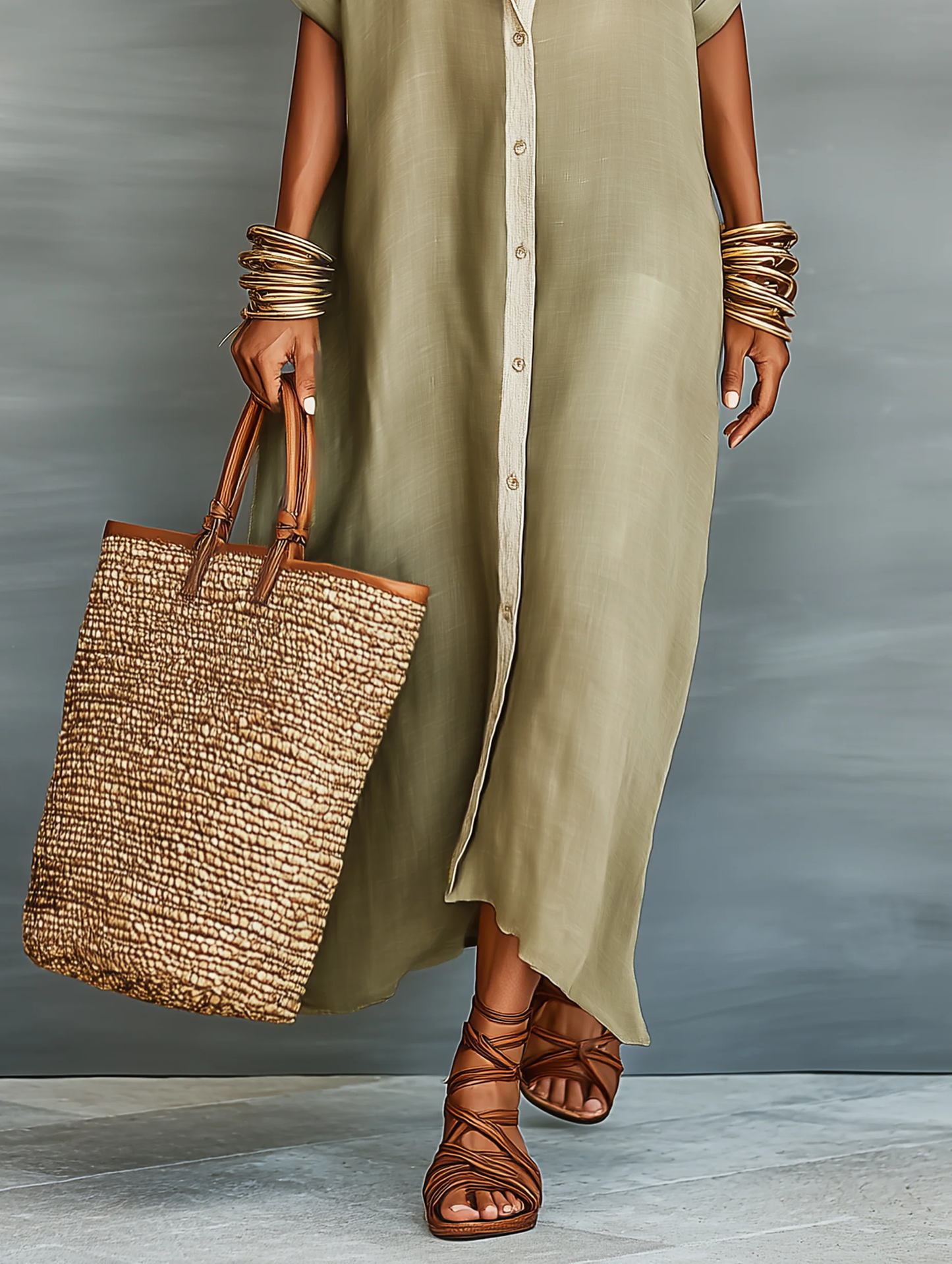 Vestido Elaris | Camisero Maxi de Lino
