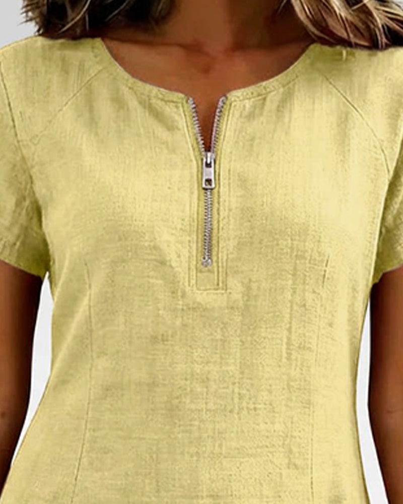 Vestido Elenya | Casual con Cremallera y Bolsillos