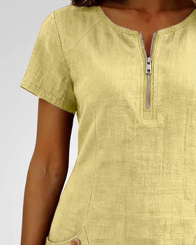 Vestido Elenya | Casual con Cremallera y Bolsillos