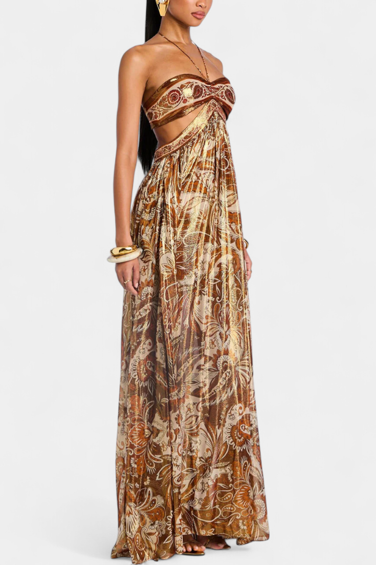 Vestido Zafira | Maxi Bandeau Estampado Boho