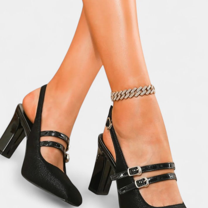 Zapato Céleste | Salón Slingback de Doble Hebilla