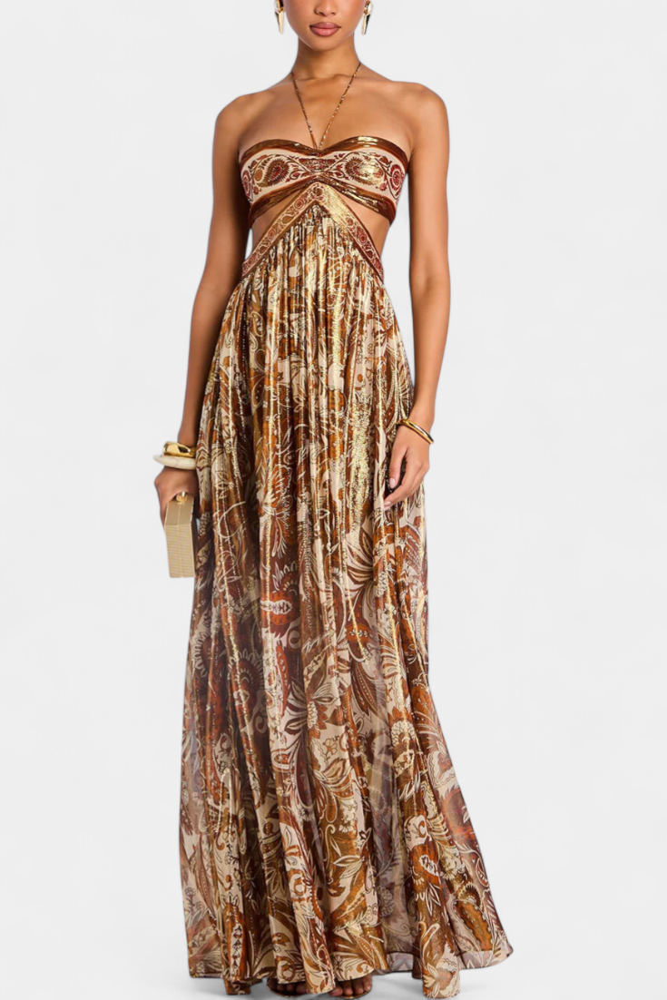 Vestido Zafira | Maxi Bandeau Estampado Boho