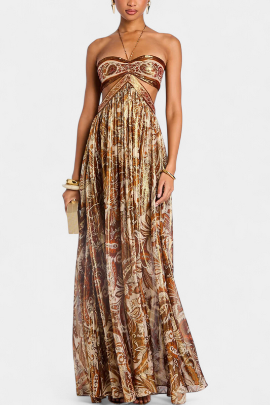 Vestido Zafira | Maxi Bandeau Estampado Boho