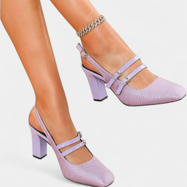 Zapato Céleste | Salón Slingback de Doble Hebilla